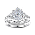 2ct 7x9MM Moissanite Two Rings with Certificate Laboratory Diamond Ring Women Wedding Jewelry 18K White Gold Plated S925 Silve
