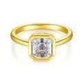 2.0ct Moissanite Wedding Ring for Women 7x7MM Laboratory Crafted Diamond S925 Silver Plated Gold Jewelry with Certificate