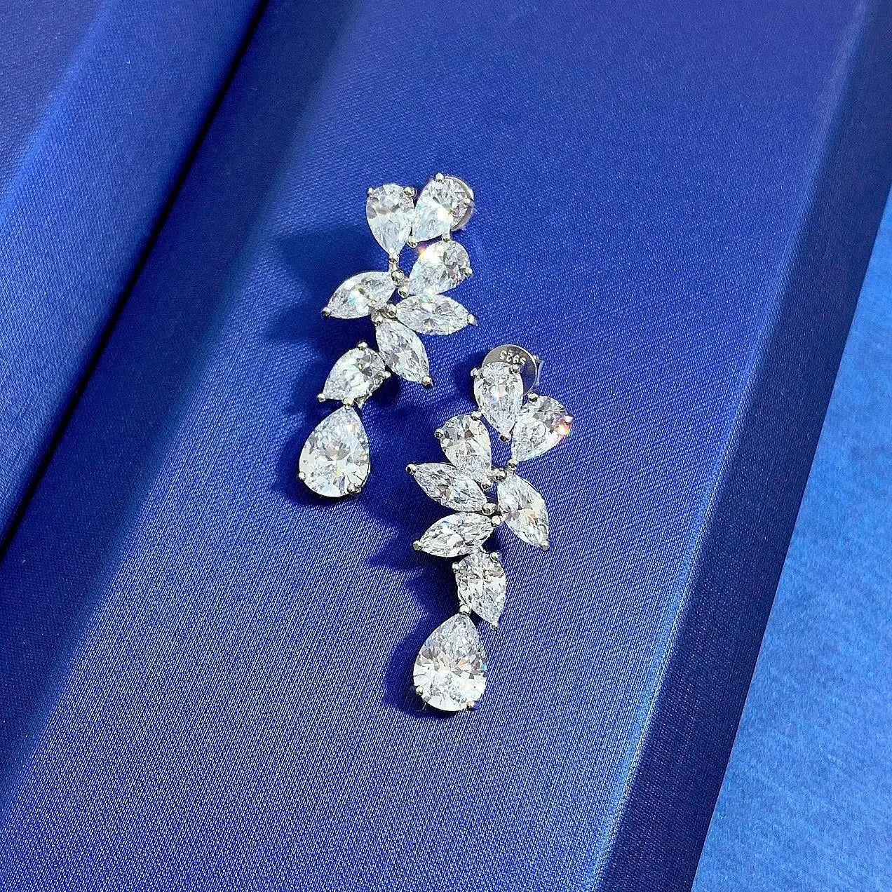 Fine Moissanite Diamond Dangle Earring 100% Real 925 sterling silver Wedding Drop Earrings for Women Promise Engagement Jewelry