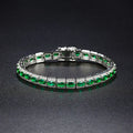 Handmade Emerald Diamond Bangle Bracelet 100% Real 925 Sterling silver Wedding Bracelets For Women Men Engagement Jewelry Gift